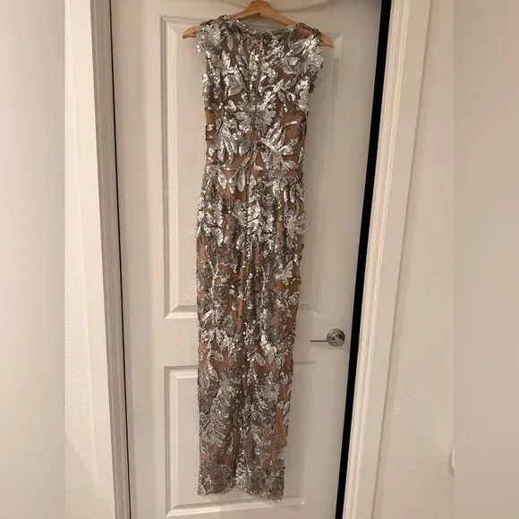 NWOT BRONX AND BANCO Violet Maxi Dress in Dark Silver, wedding guest dress - Picture 14 of 16